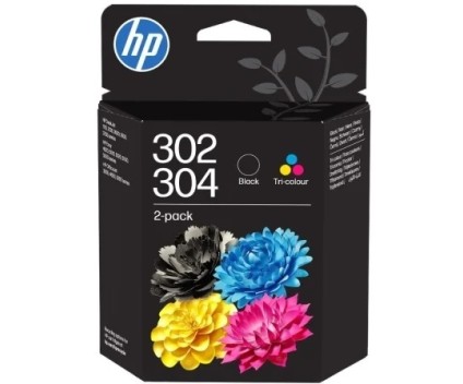 2 Cartouches Originales, HP 302 / 304 Noir + Couleur