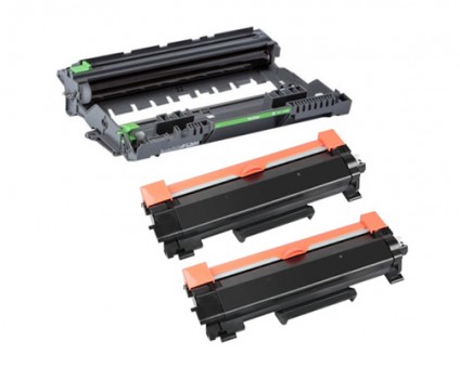 1 Tambour Compatible Brother DR-2400 ~ 12.000 Pages + 2 Toner Compatibles,  Brother TN-2410 /
