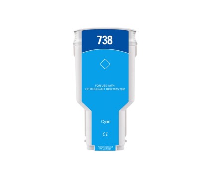 Cartouche Compatible HP 738 Cyan 300ml
