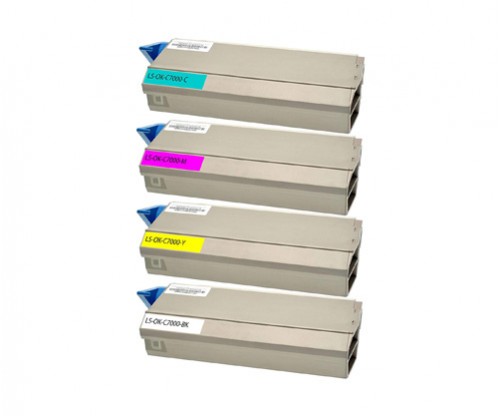 4 Toners Compatibles, OKI 413042XX ~ 10.000 Pages