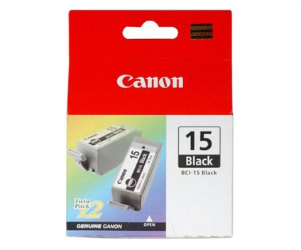 2 Cartouches Originales, Canon BCI-15 Noir 5.3ml