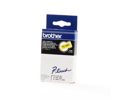 Ruban Original Brother TC-601 Noir sur Jaune 12mm x 7.7m