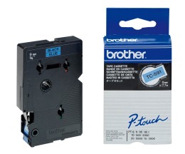 Ruban Original Brother TC-591 Noir sur azul 9mm x 7.7m