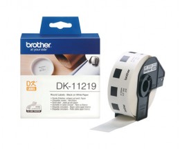 Etiquettes Originales, Brother DK11219 12mm Ronde 1.200 / Rouleau Blanc