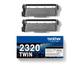 2 Toner Originales, Brother TN-2320 Noir ~ 2.600 Pages