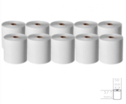 10 Rouleaux de papier thermique 57x50x11mm