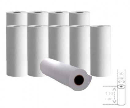10 Rouleaux de papier thermique 110x50x11mm