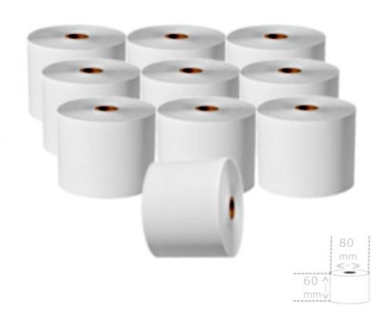 10 Rouleaux de papier thermique 60x80x17mm