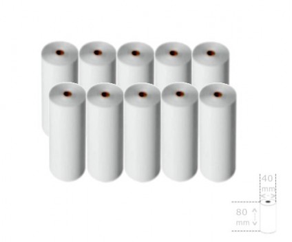 10 Rouleaux de papier thermique 80x40x11mm