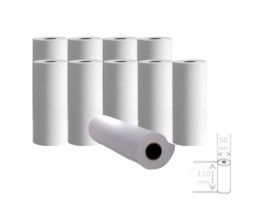 30 Rouleaux de papier thermique 110x50x11mm