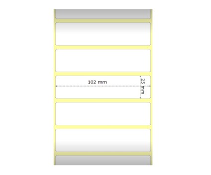 Etiquettes Compatibles, Zebra 800264-105 102mm x 25mm ~ 2.580 / Rouler