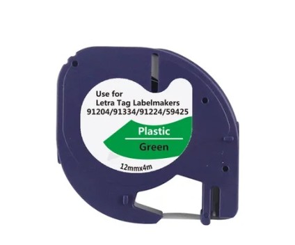 Ruban Compatible DYMO S0721640 12m x 4m Texte noir sur fond vert