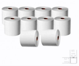 10 Rouleaux de papier thermique 57x65x12mm