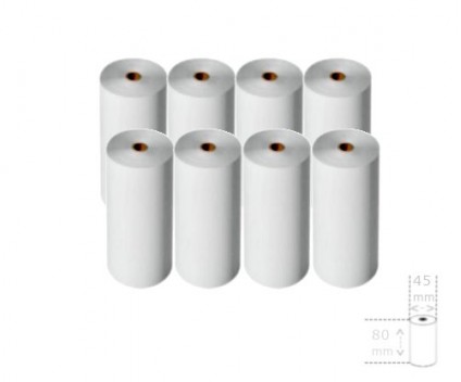 8 Rouleaux de papier thermique 80x45x12mm