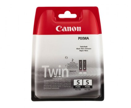 2 Cartouches Originales, Canon PGI-5BK Noir 26ml