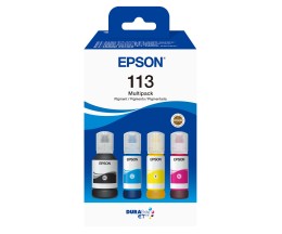 4 Cartouches Originales, Epson T06B6 / 113 Noir 127ml + Couleurs 70ml