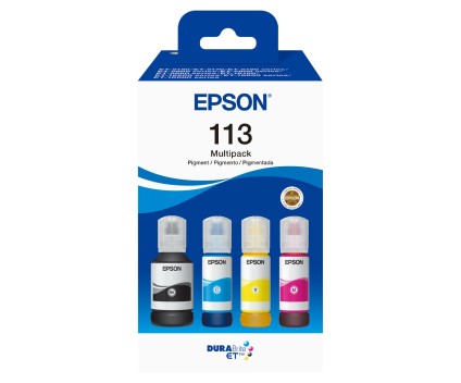 4 Cartouches Originales, Epson T06B6 / 113 Noir 127ml + Couleurs 70ml