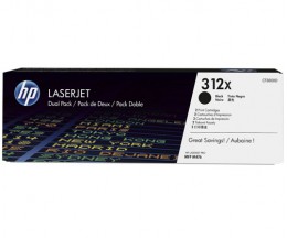 2 Toners Originales, HP 312X Noir ~ 4.400 Pages