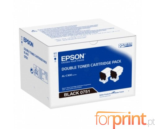 2 Toners Originales, Epson S050750 Noir ~ 7.300 Pages